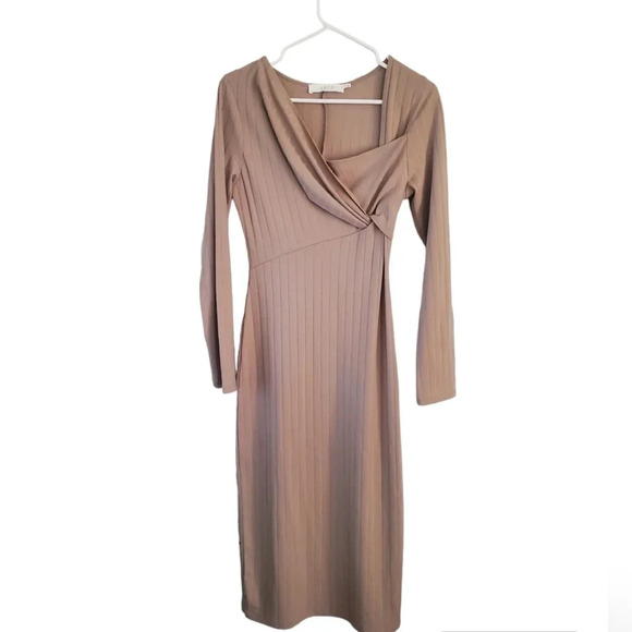 ASTR THE LABEL TAN MIDI DRESS, SIZE LARGE - Picture 1 of 6